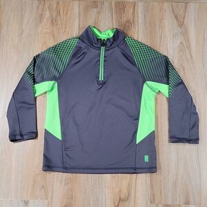 🧡Asics Gray & Neon Green Long Sleeve Athletic Shirt Small
